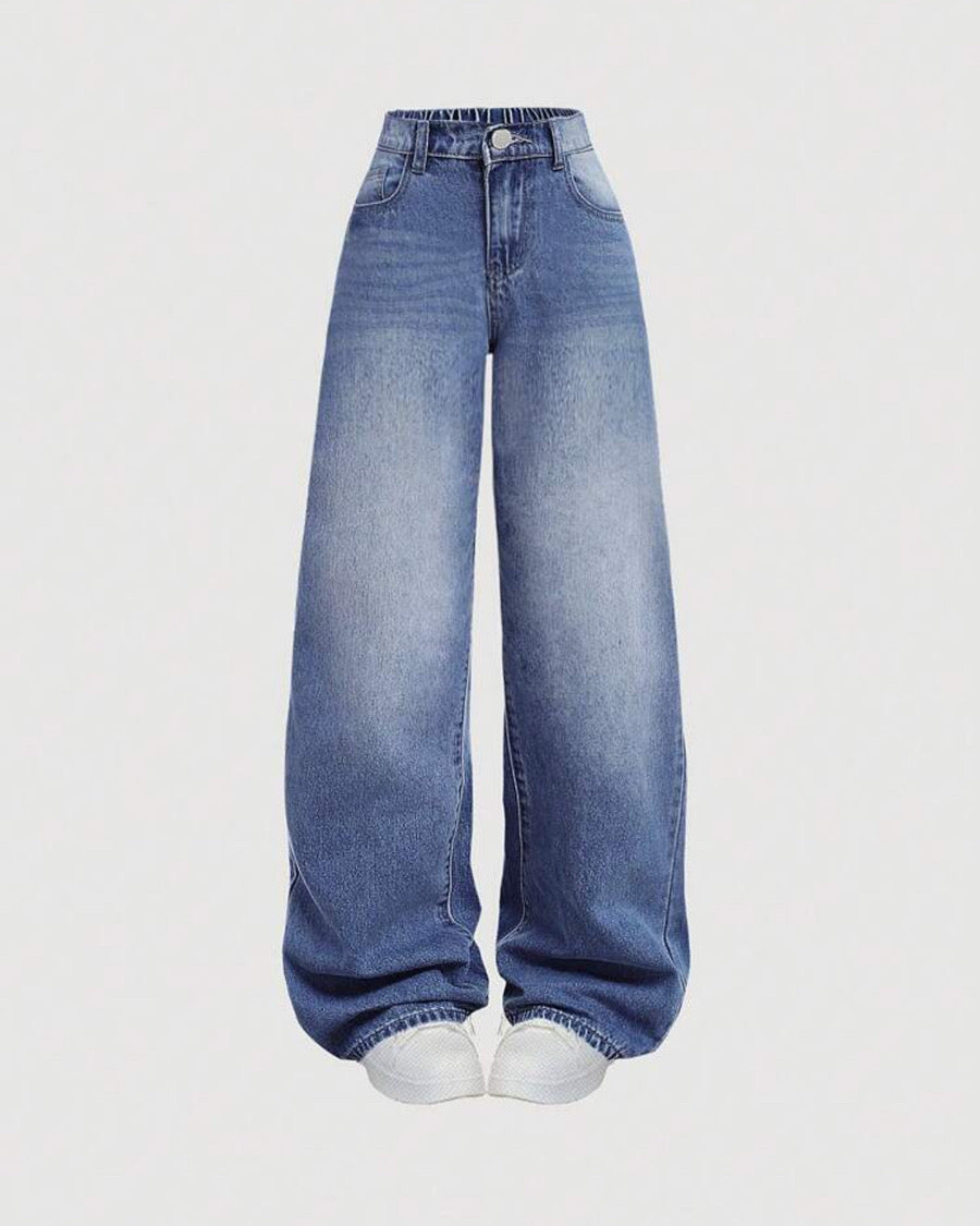 جينز باگي أزرق فاتح كاحت نسائي