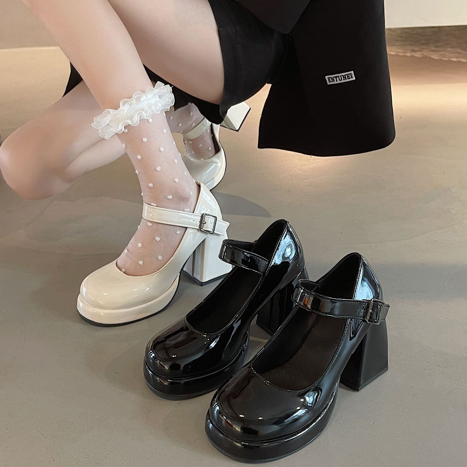 حذاء ماري جين بكعب 9 سم