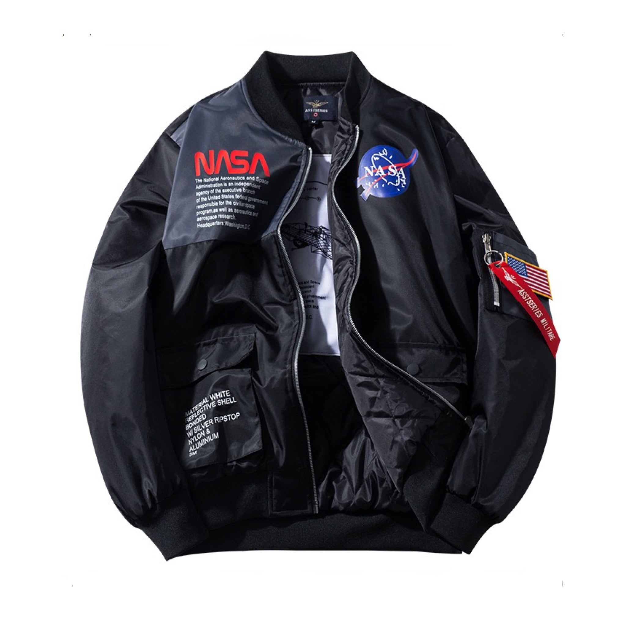 جاكيت ناسا مبطن من الداخل باللون الأسود