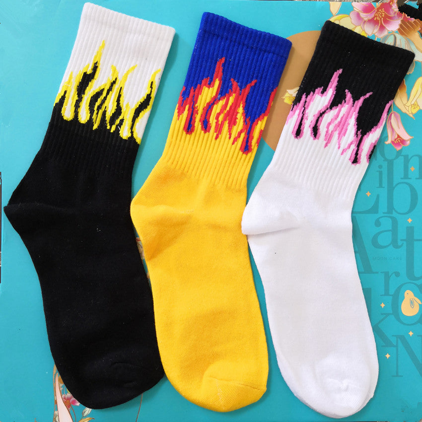 Flame pattern Korean socks S209