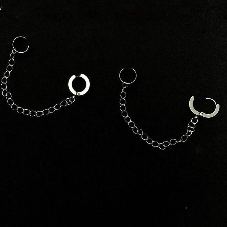 Harajuku style dark black chain - مـوها ستـور