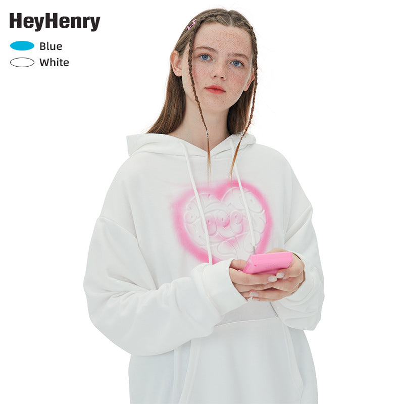heart Hey henry Hoodie Oversized