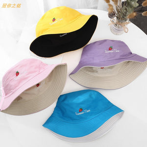 hat double-sided two-color strawberry - مـوها ستـور