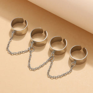 Punk Cool Hip Hop Rock Pop Silver Multilayer Chain - مـوها ستـور