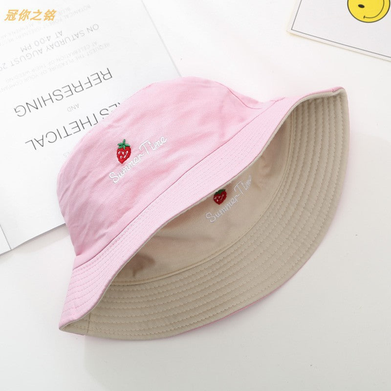 hat double-sided two-color strawberry - مـوها ستـور