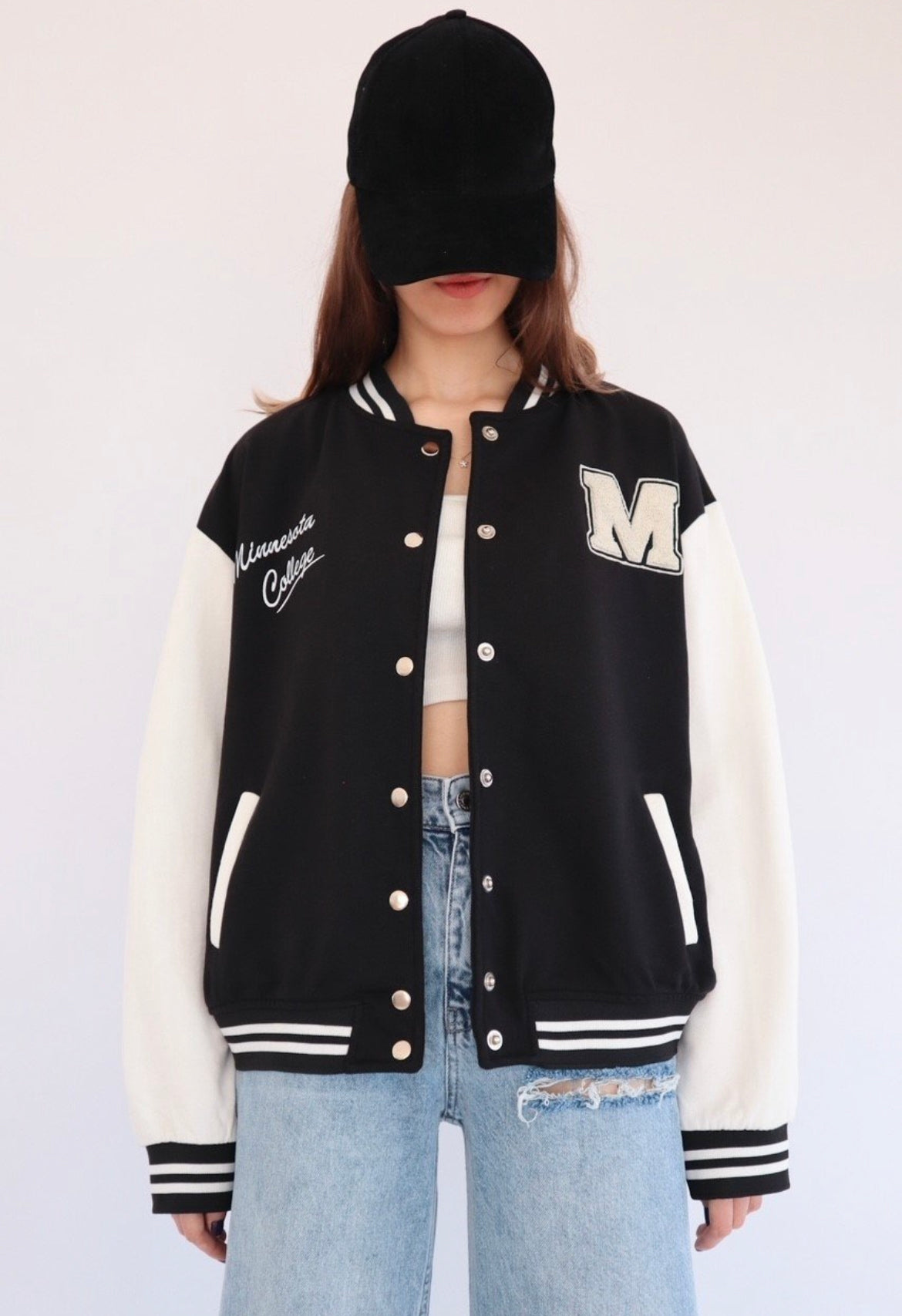 Black Minnesota College Jacket - مـوها ستـور