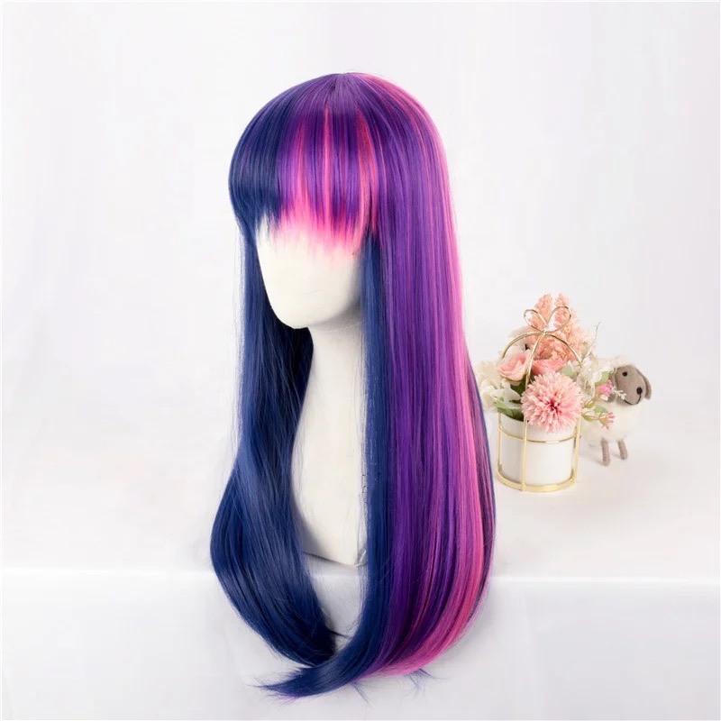 Wig 80cm Long Straight Purple Pink Mixed - مـوها ستـور